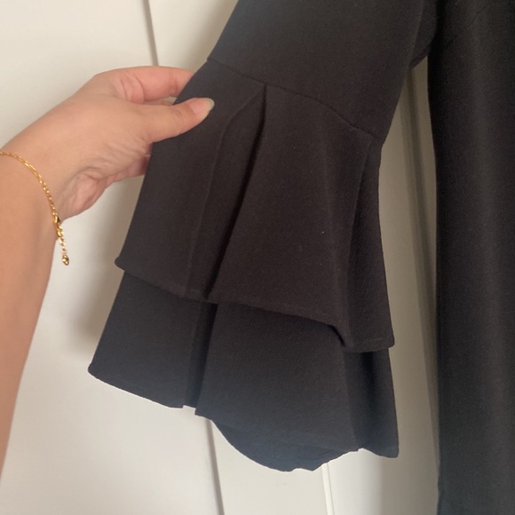Black, bell sleeves black dress. - Picture 3 of 6